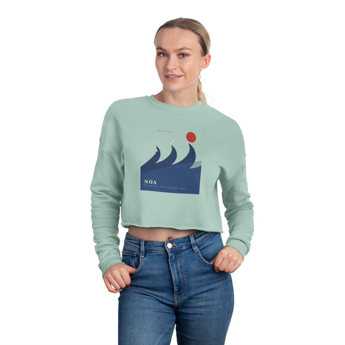 Japanese Wave Spirit Cropped Sweatshirt
