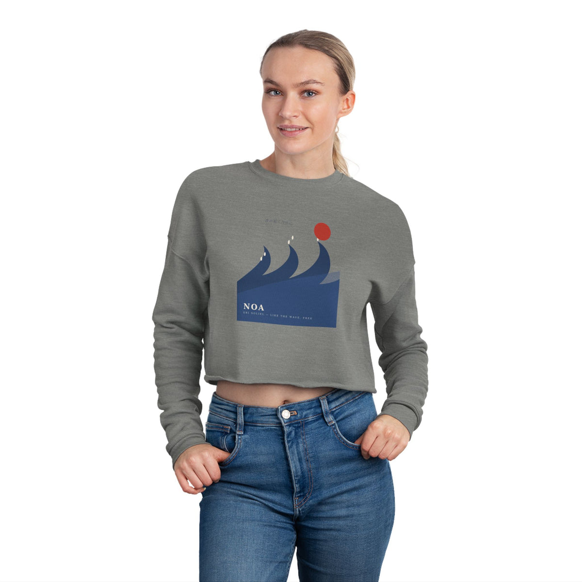 Japanese Wave Spirit Cropped Sweatshirt