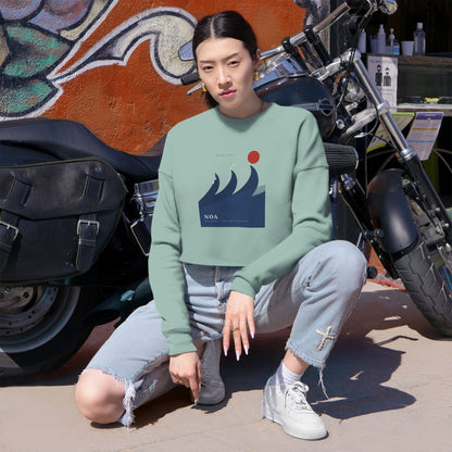Japanese Wave Spirit Cropped Sweatshirt