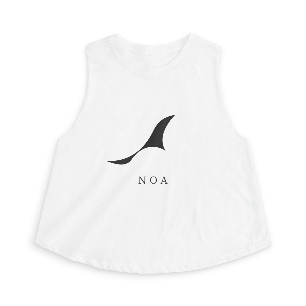 Noa ミニマル ウェーブ クロップドトップ レディース ビーチー マリン ロゴ タンクトップ